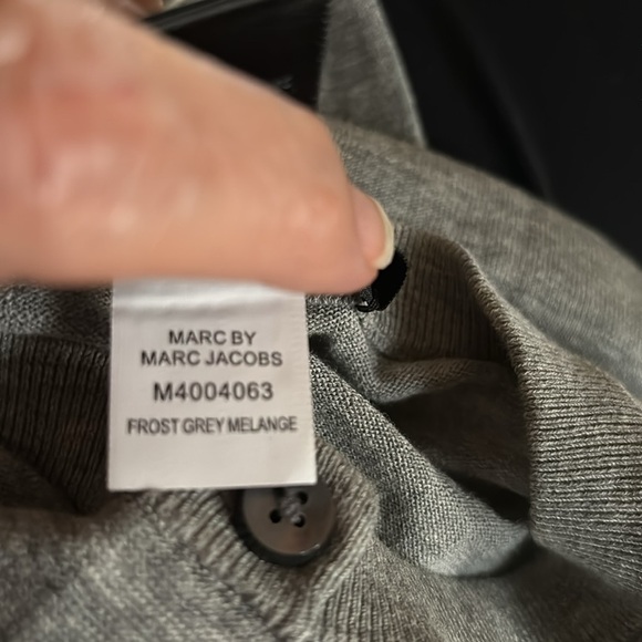 Marc By Marc Jacobs Colorblock Cardigan Sz S Frost Grey Melange Button Down - Picture 3 of 7
